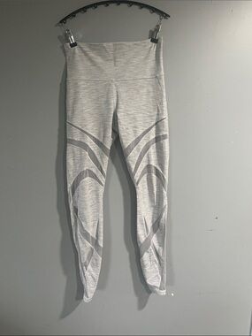 lululemon athletica Light Gray/WhiteHigh-Rise Leggings with Mesh Panels 8